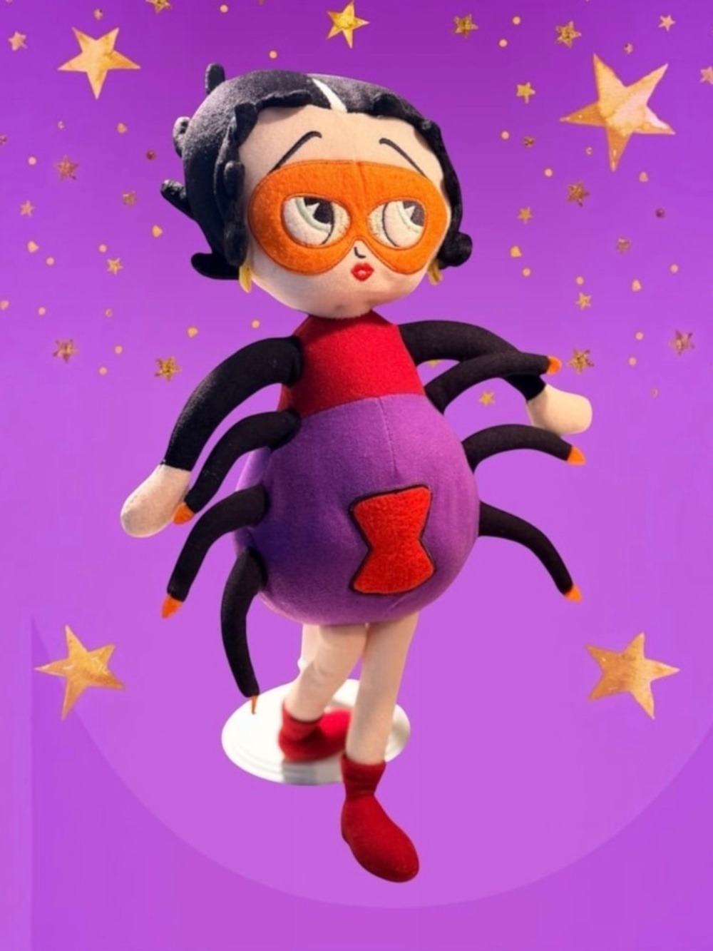Betty Boop Black Widow 8 Legged Spider Halloween Plush Rag Doll Plush 17" Tall